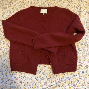 Reformation Clara cropped cashmere cardigan